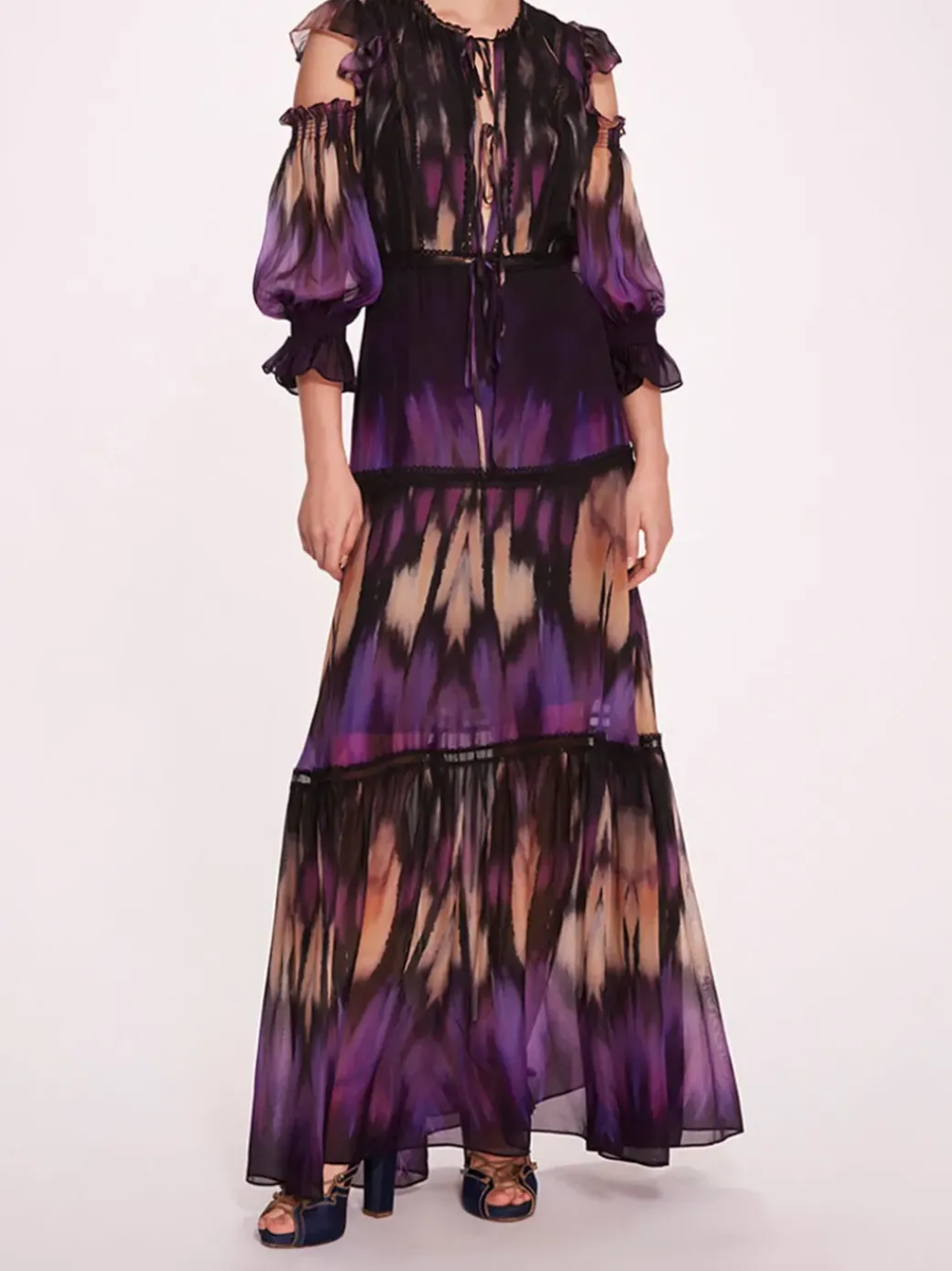Abstract Viscose Maxi Dress