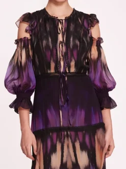 Abstract Viscose Maxi Dress