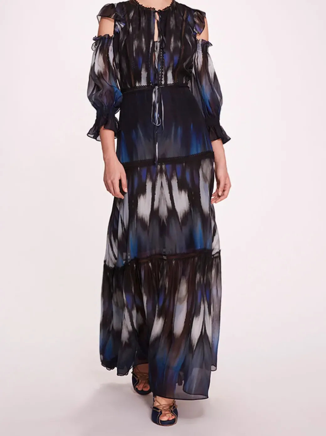 Abstract Viscose Maxi Dress