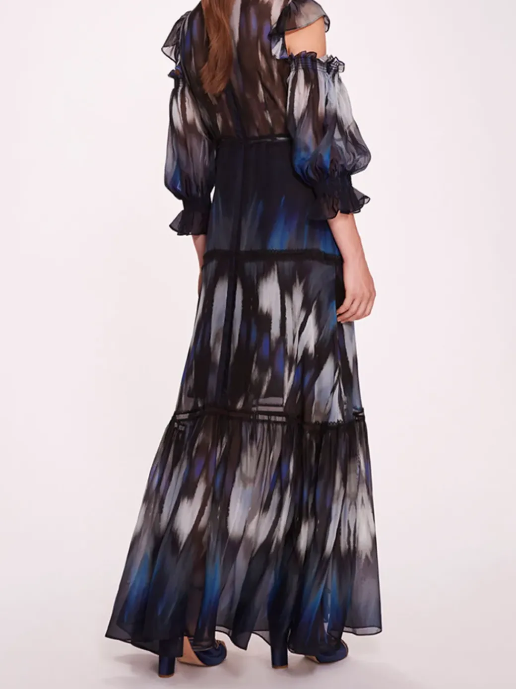Abstract Viscose Maxi Dress