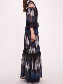 Abstract Viscose Maxi Dress