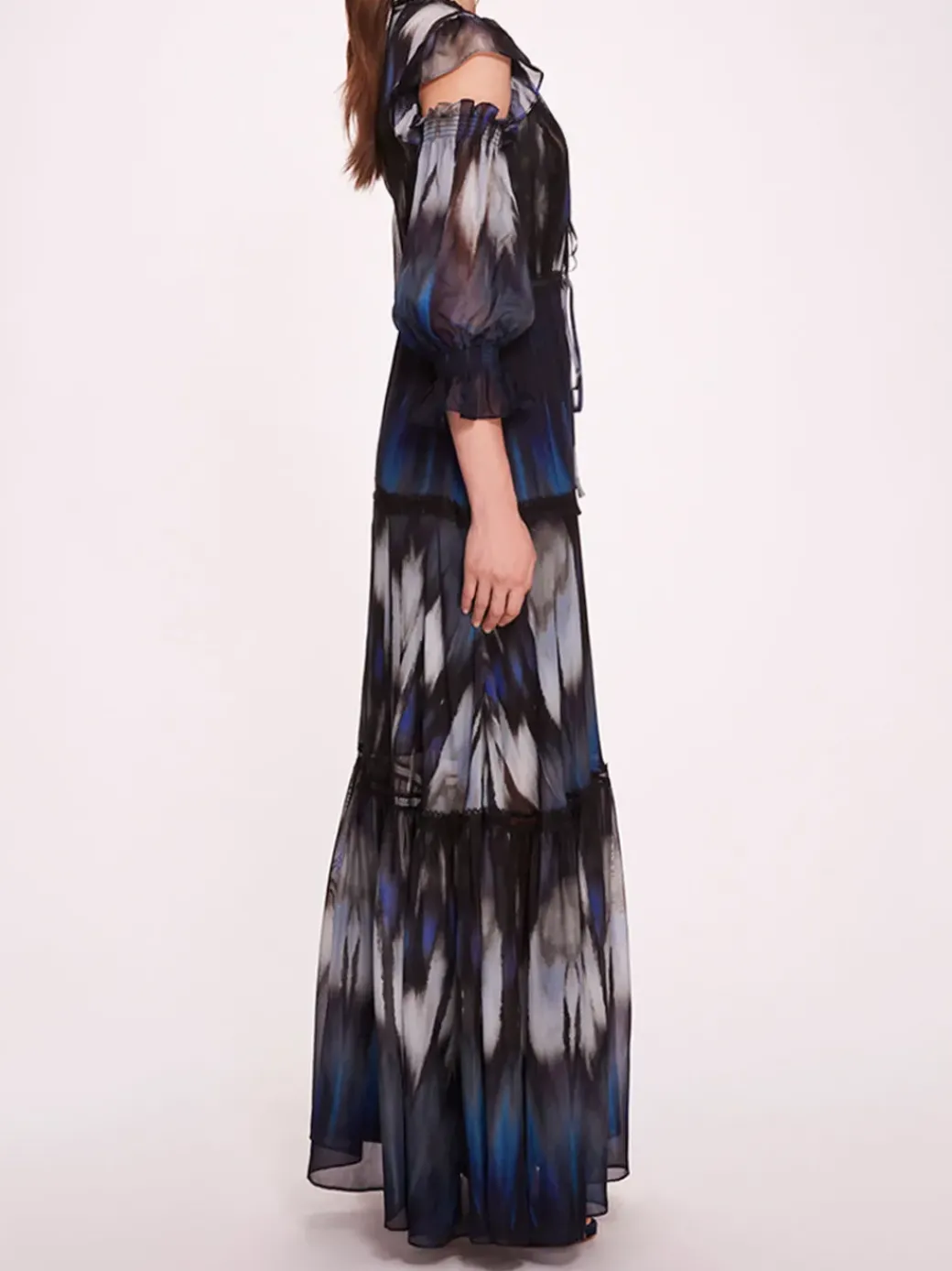 Abstract Viscose Maxi Dress