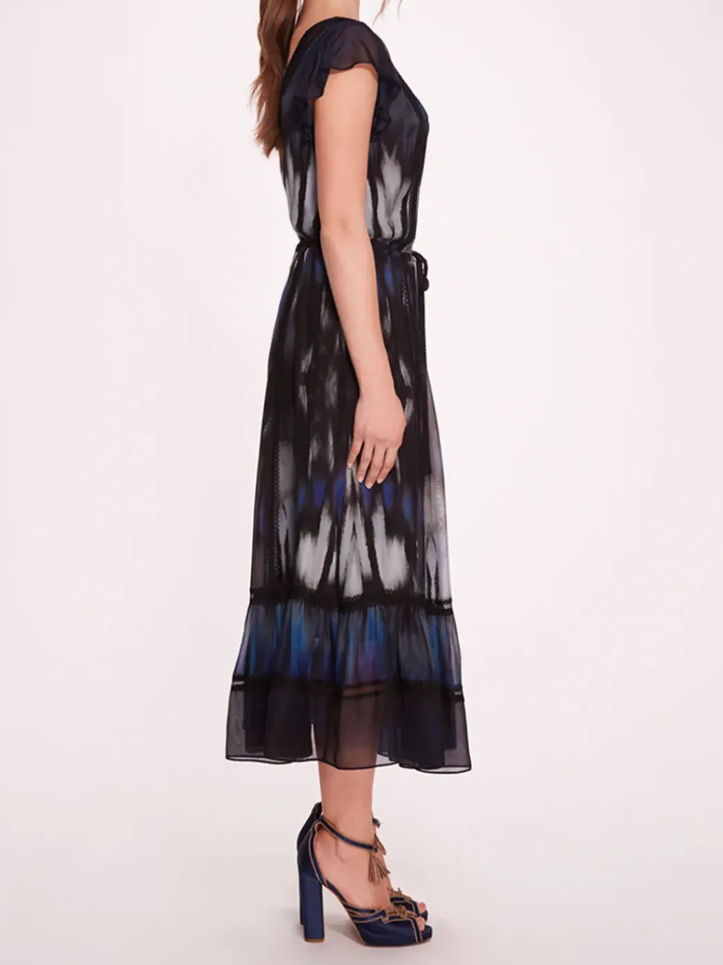 Abstract Viscose Midi Dress