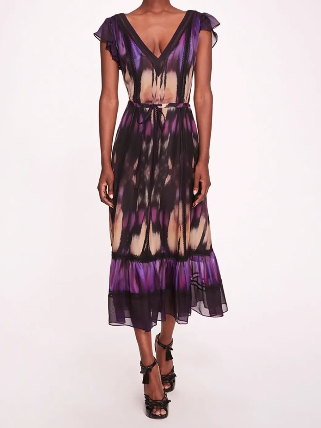Abstract Viscose Midi Dress