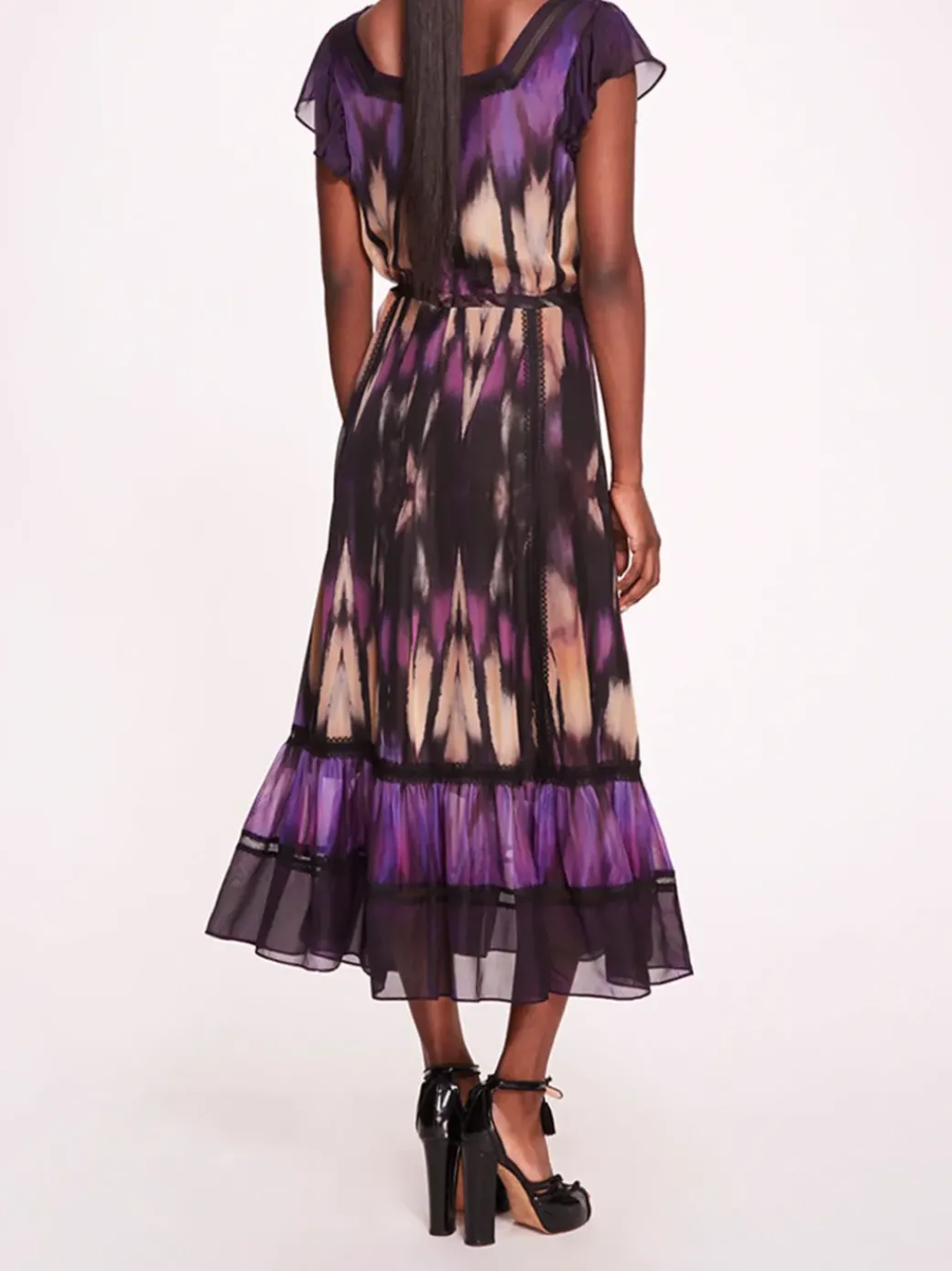 Abstract Viscose Midi Dress