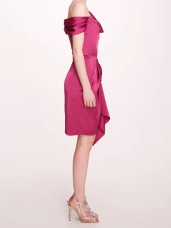 Asymmetrical Satin Mini Dress