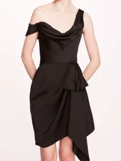 Asymmetrical Satin Mini Dress