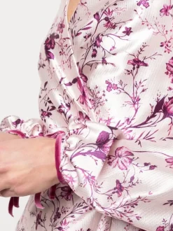 Bishop Sleeve Floral Print Charm Gown