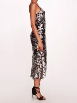 Botanical Sequin Midi Dress