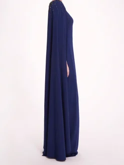 Embellished Cape Gown