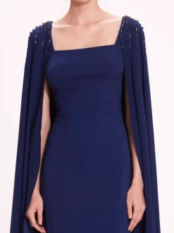 Embellished Cape Gown