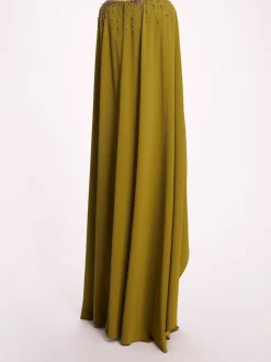 Embellished Cape Gown