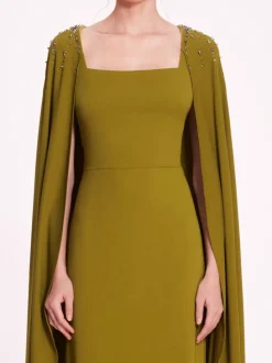 Embellished Cape Gown