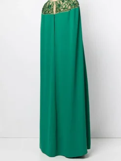 Embroidered Cape Dress