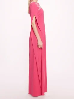 Embroidered Crepe Kaftan