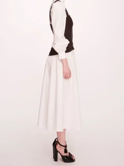 Faux Leather Poplin Corset Dress