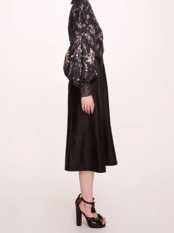 Faux Leather Poplin Midi Dress