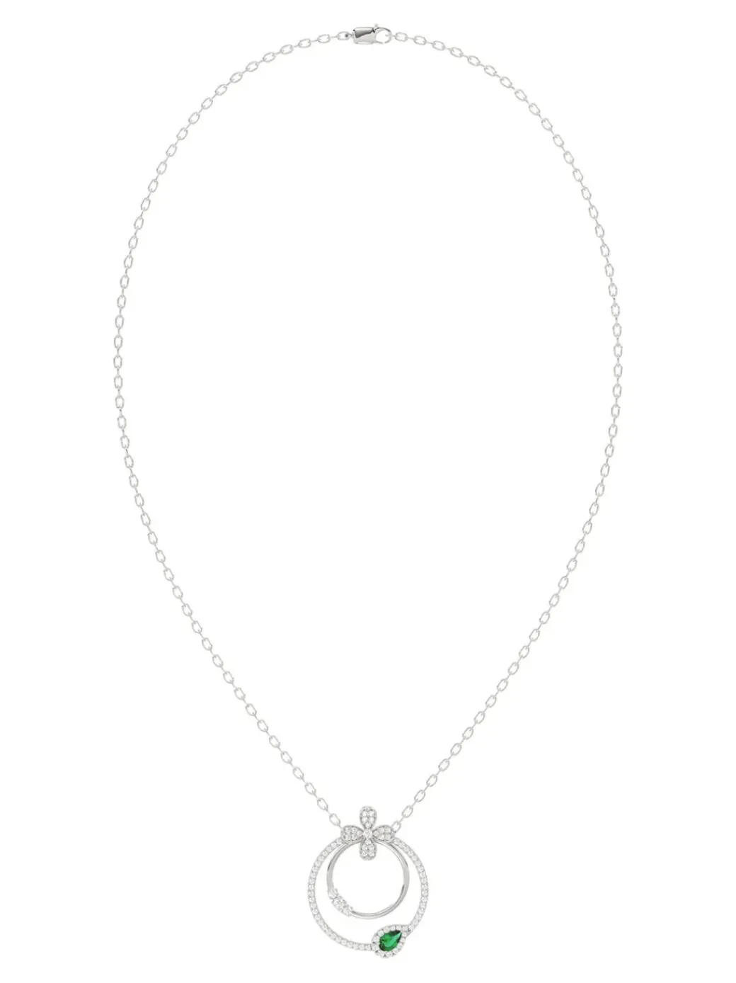 Floral White Gold Pendant Necklace