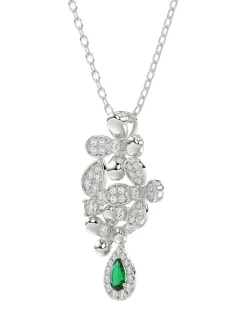 Floral White Gold Pendant Necklace