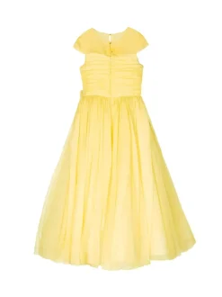 Flower-Embellished Crepe Gown