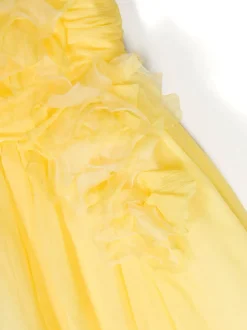 Flower-Embellished Crepe Gown