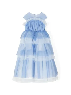 Flower-Embellished Tulle Gown