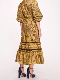 Flying Cheetah Tiered Midi Dress