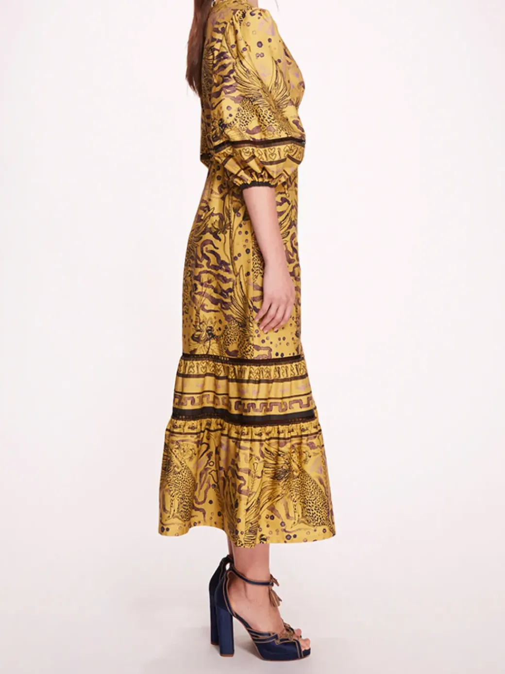 Flying Cheetah Tiered Midi Dress