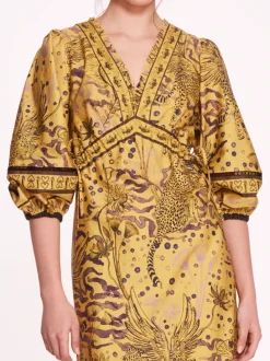 Flying Cheetah Tiered Midi Dress