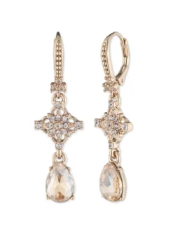 Gold Lace Stone Drop Earring