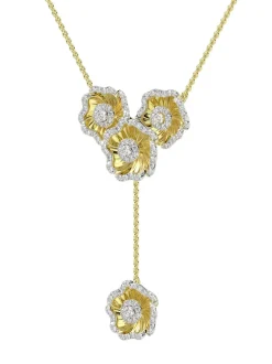 Halo Flower Rose Gold Y Necklace