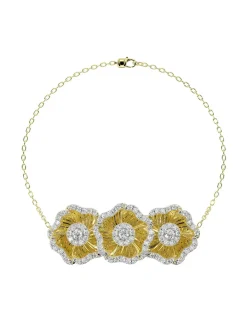Halo Flower Yellow Gold Bracelet