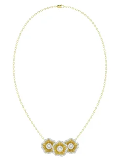 Halo Flower Yellow Pendant Necklace