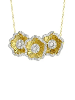Halo Flower Yellow Pendant Necklace
