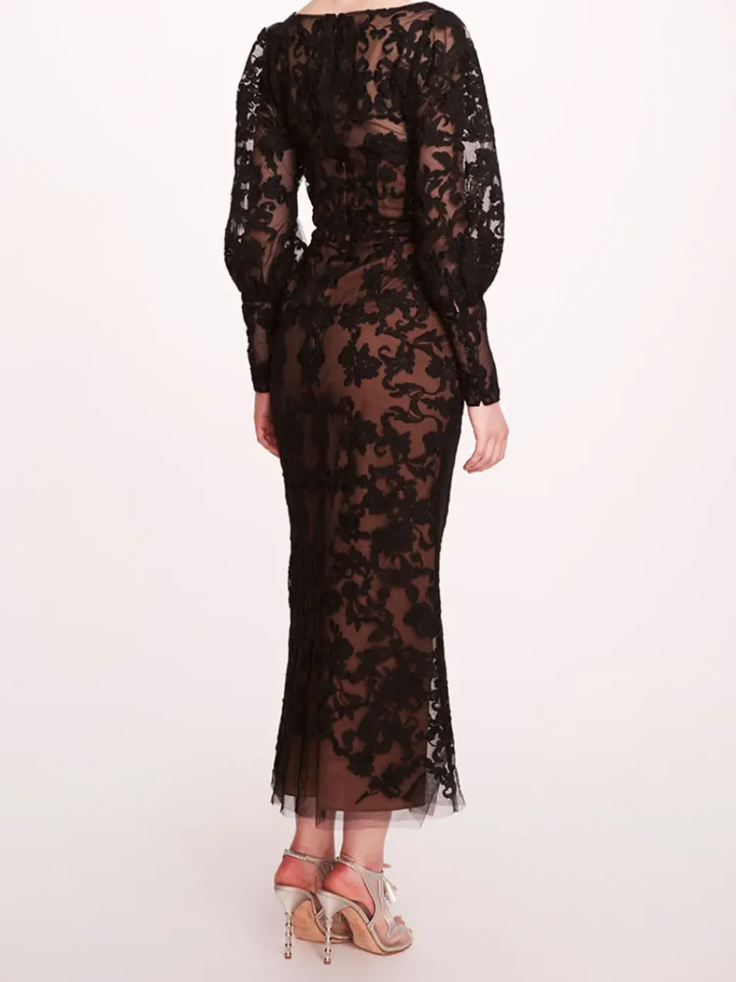 Long Sleeve Corded Midi Dress