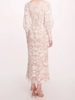 Long Sleeve Corded Midi Dress
