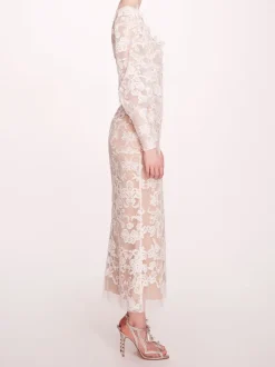 Long Sleeve Corded Midi Dress