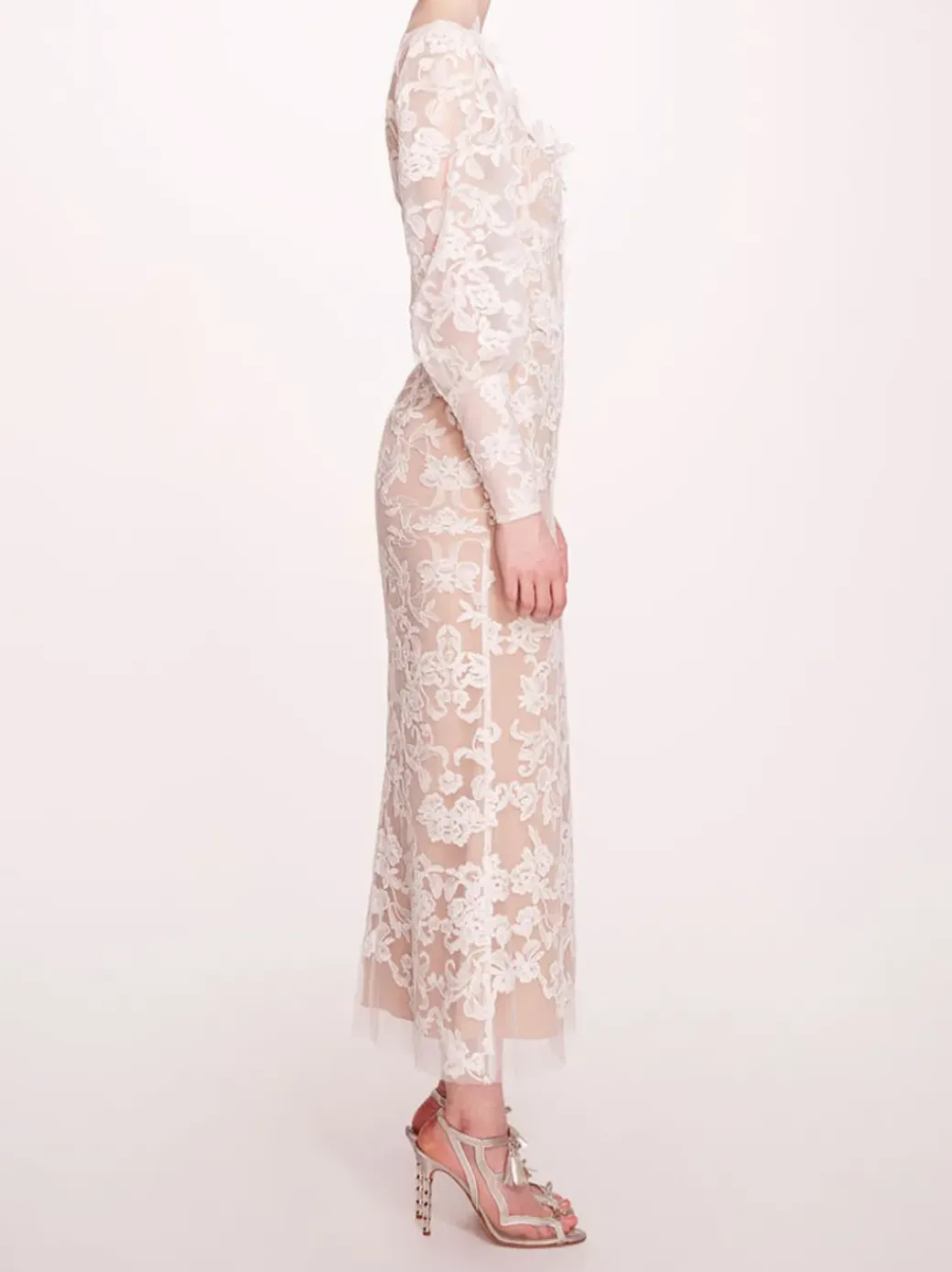 Long Sleeve Corded Midi Dress