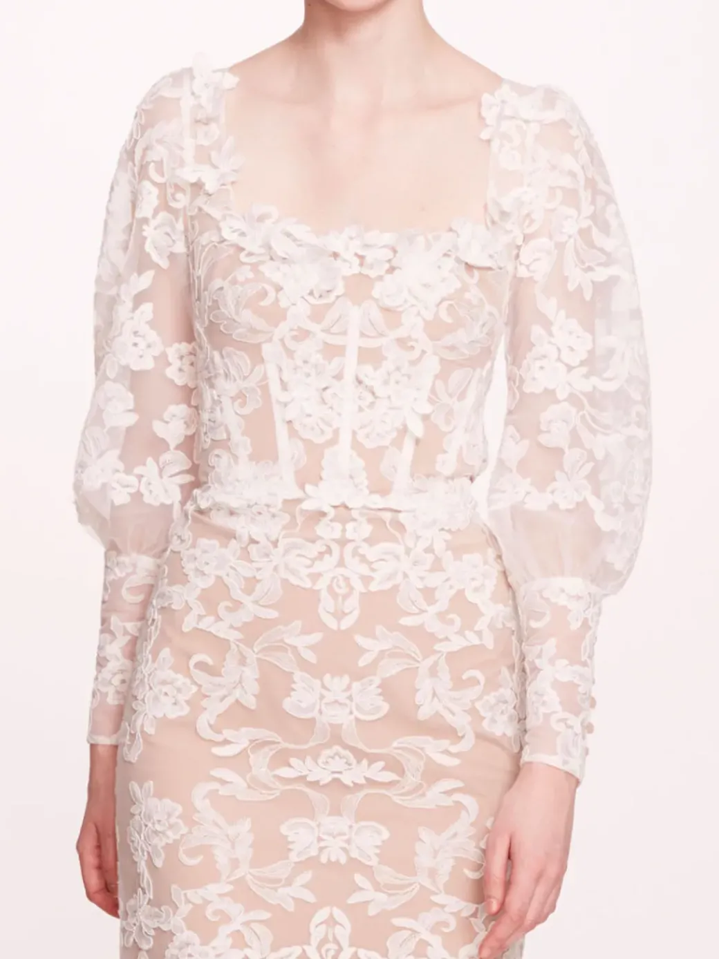 Long Sleeve Corded Midi Dress