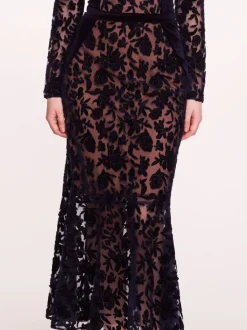 Long Sleeve Velvet Midi Dress