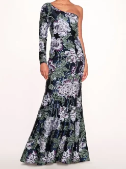 One Shoulder Sequin Gown