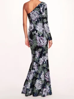 One Shoulder Sequin Gown