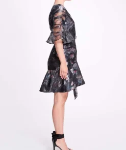 Printed Floral Fil Coupe Wrap Dress