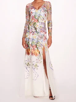 Ribbons Long Sleeve Gown
