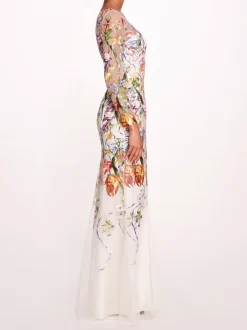 Ribbons Long Sleeve Gown