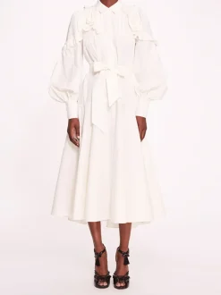 Rosette Ruffle Midi Dress