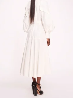 Rosette Ruffle Midi Dress
