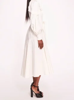Rosette Ruffle Midi Dress