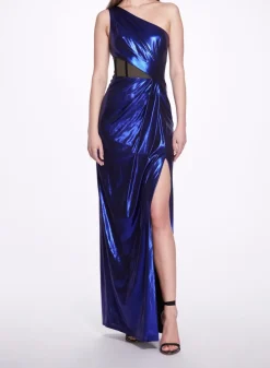 Side Cut-Out Foiled Gown