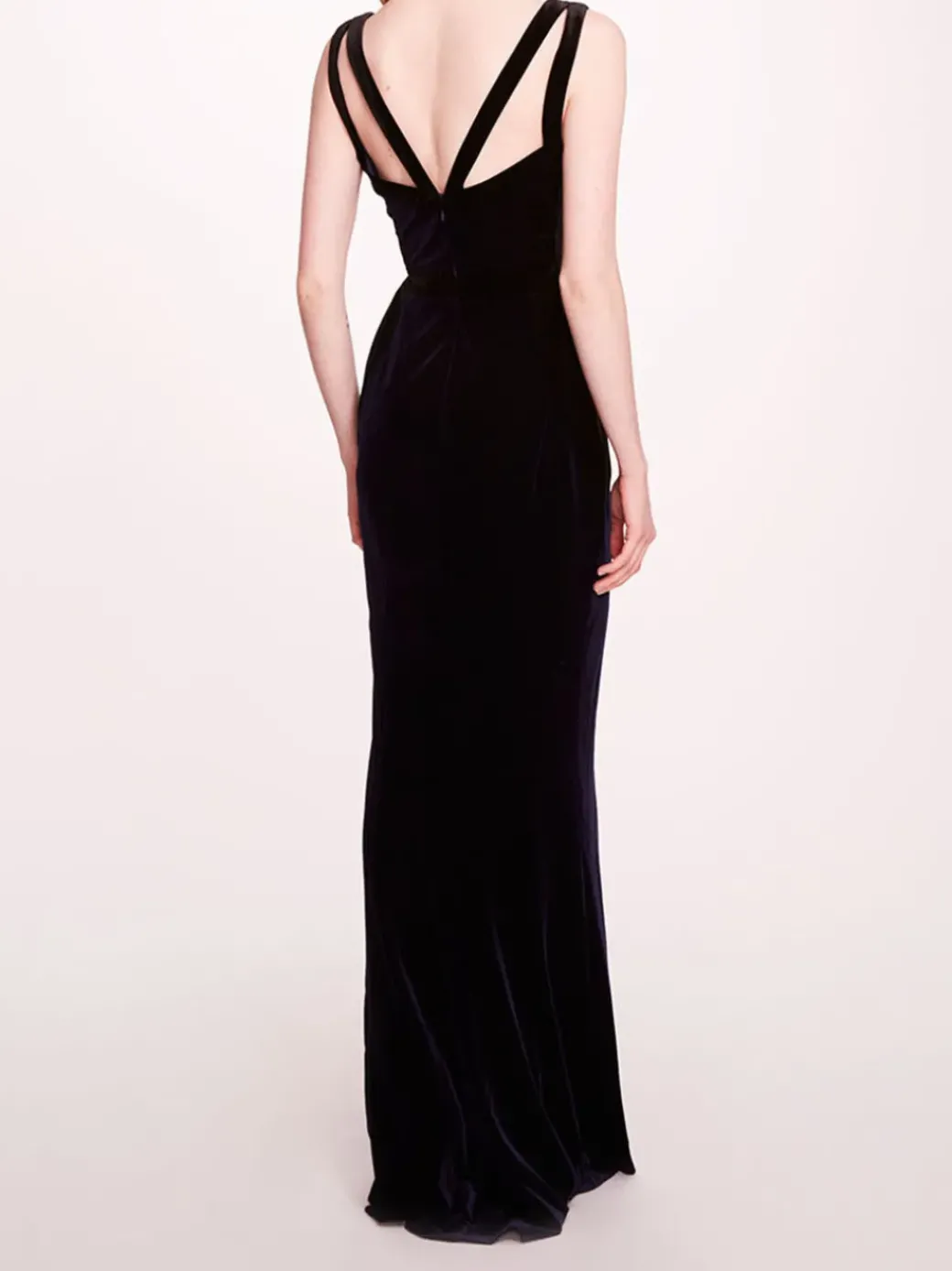 Sleeveless Velvet Column Gown
